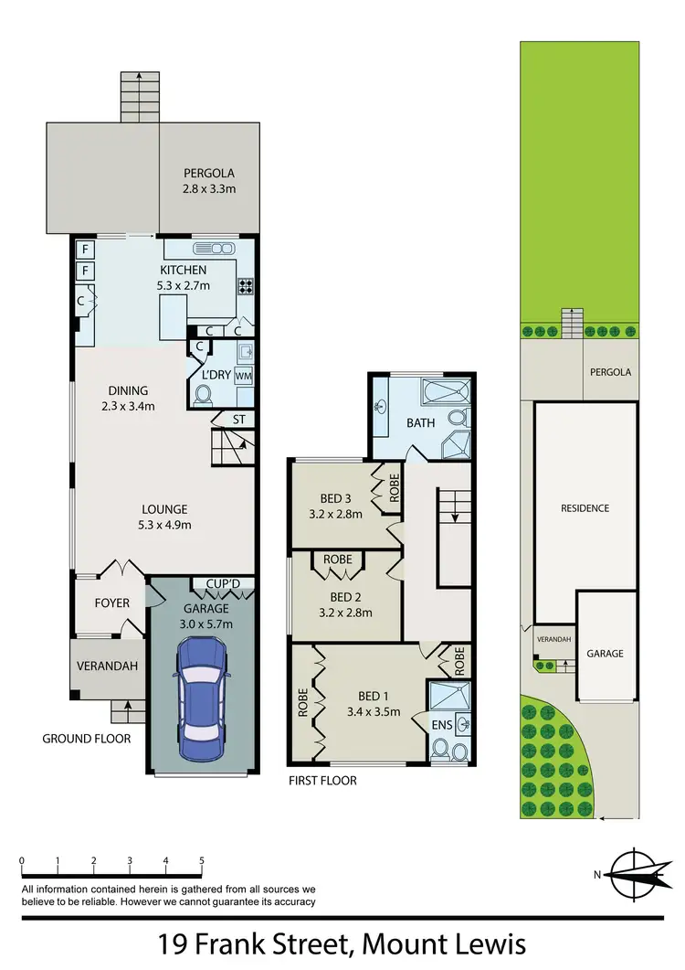 Floorplan of Homely semi-detached listing, 19 Frank Street, Mount Lewis NSW 2190