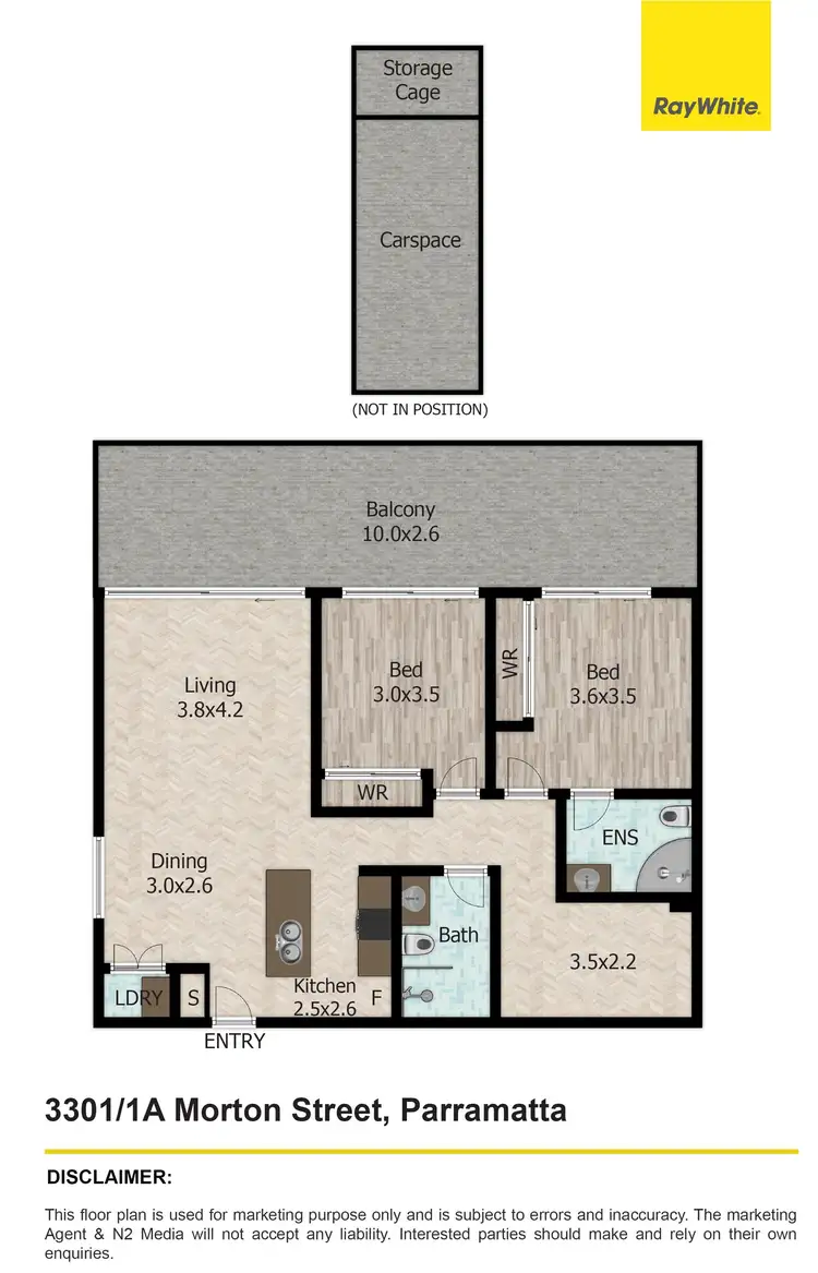 Floorplan of Homely apartment listing, 3301/1A Morton Street, Parramatta NSW 2150