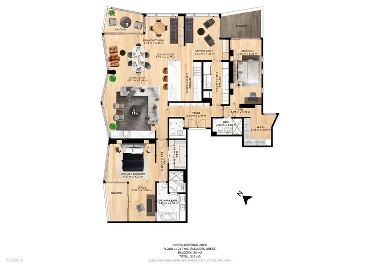 Floorplan of Homely apartment listing, 1702/2A Elsie Street, Burwood NSW 2134