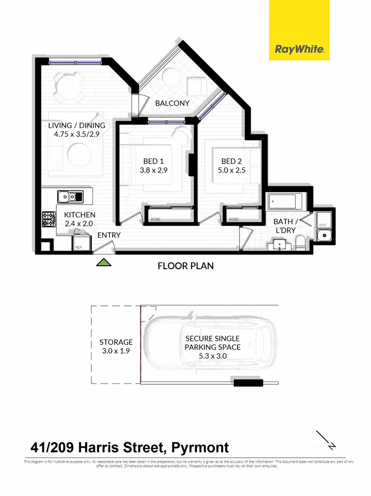Floorplan of Homely apartment listing, 41/209 Harris Street, Pyrmont NSW 2009