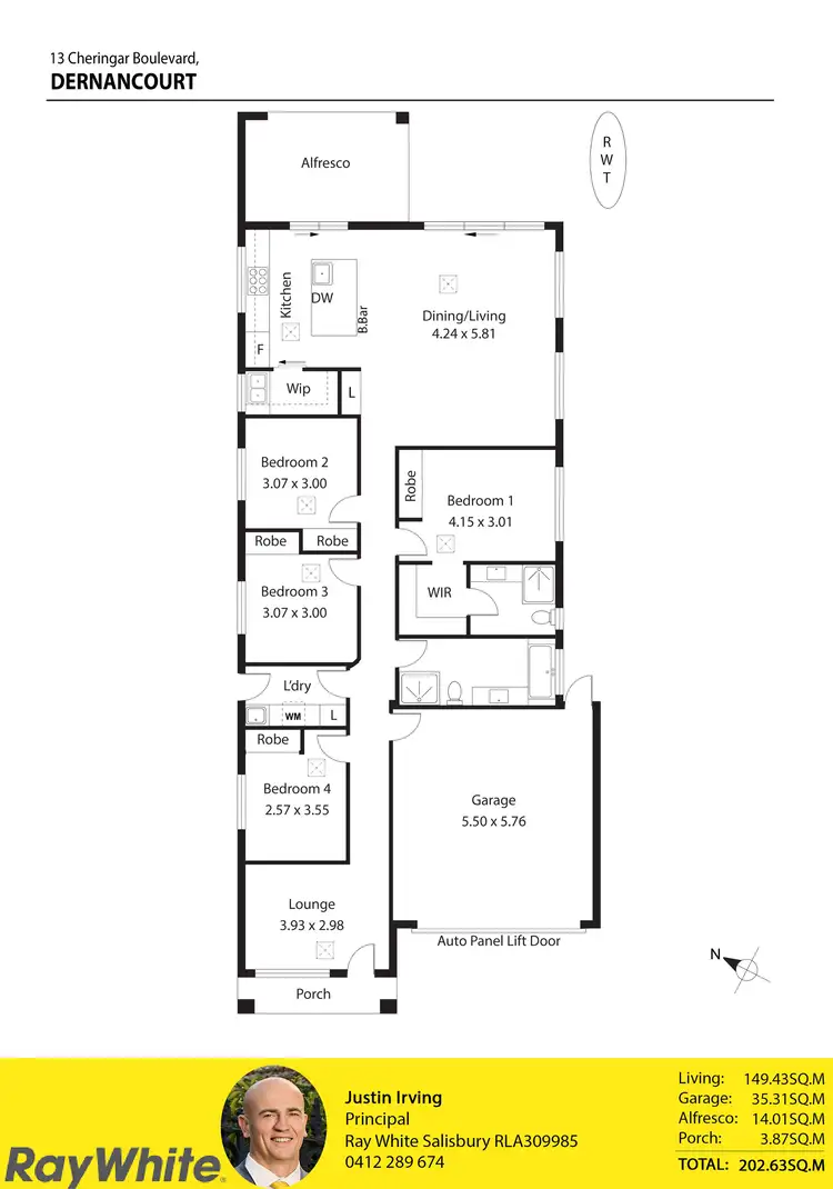 Floorplan of Homely house listing, 13 Cheringar Boulevard, Dernancourt SA 5075