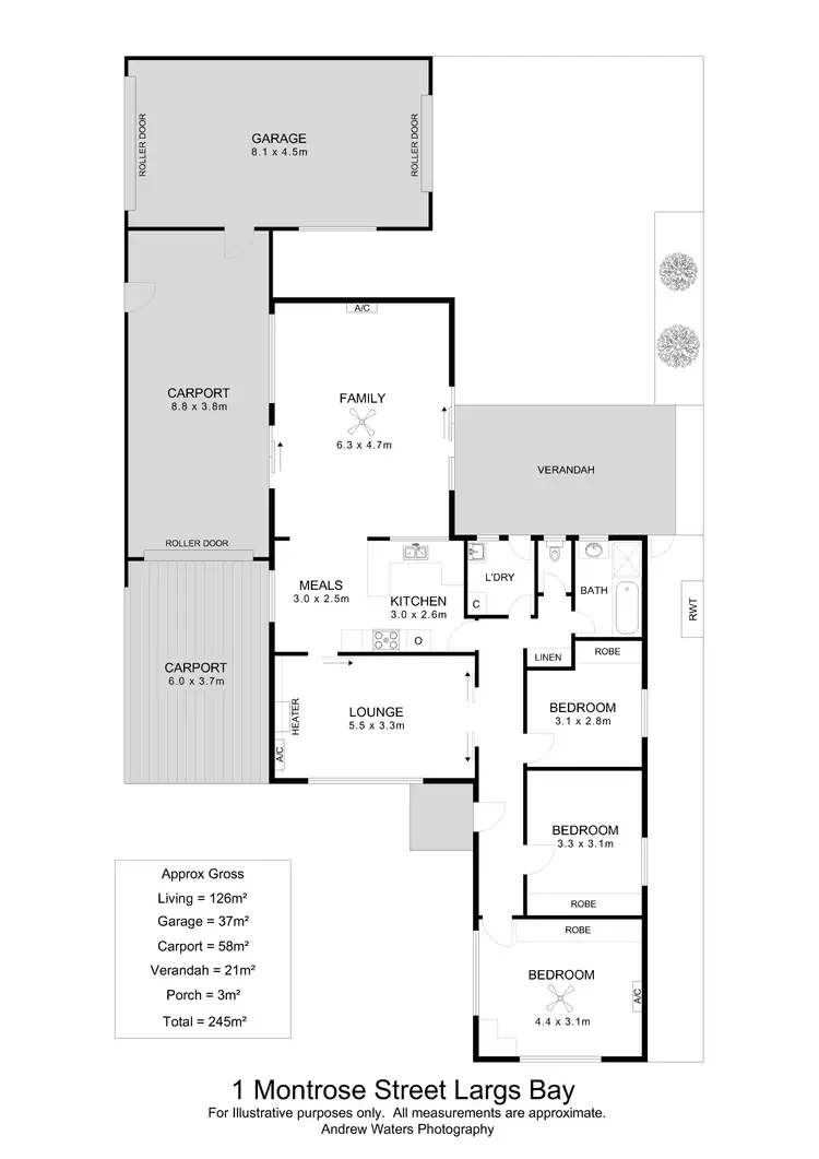 Floorplan of Homely house listing, 1 Montrose Street, Largs Bay SA 5016