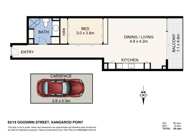 Floorplan of Homely apartment listing, 83/15 Goodwin Street, Kangaroo Point QLD 4169