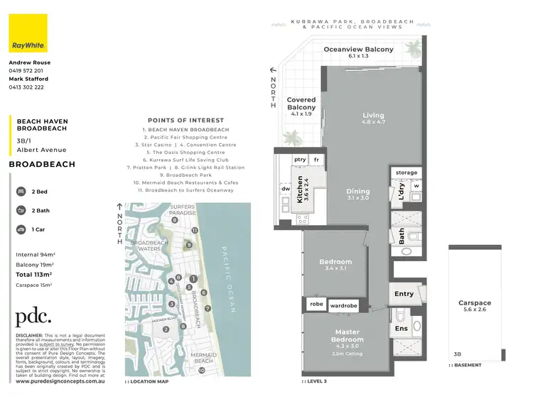 Floorplan of Homely apartment listing, 3B/1 Albert Avenue, Broadbeach QLD 4218