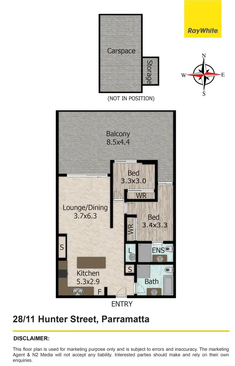 Floorplan of Homely apartment listing, 28/11 Hunter Street, Parramatta NSW 2150