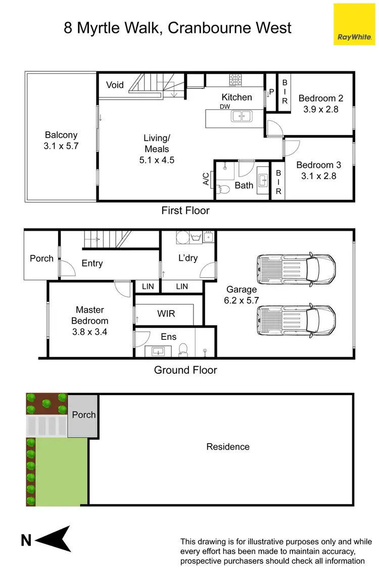 Floorplan of Homely townhouse listing, 8 Myrtle Walk, Cranbourne West VIC 3977