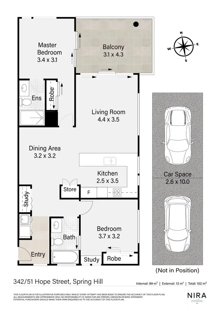Floorplan of Homely apartment listing, 342/51 Hope Street, Spring Hill QLD 4000