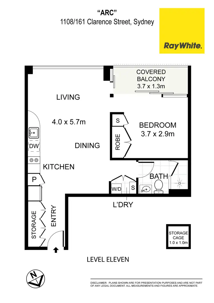 Floorplan of Homely apartment listing, 1108/161 Clarence Street, Sydney NSW 2000
