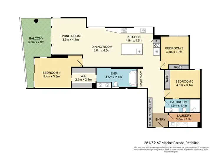 Floorplan of Homely apartment listing, 281/59-67 Marine Parade, Redcliffe QLD 4020