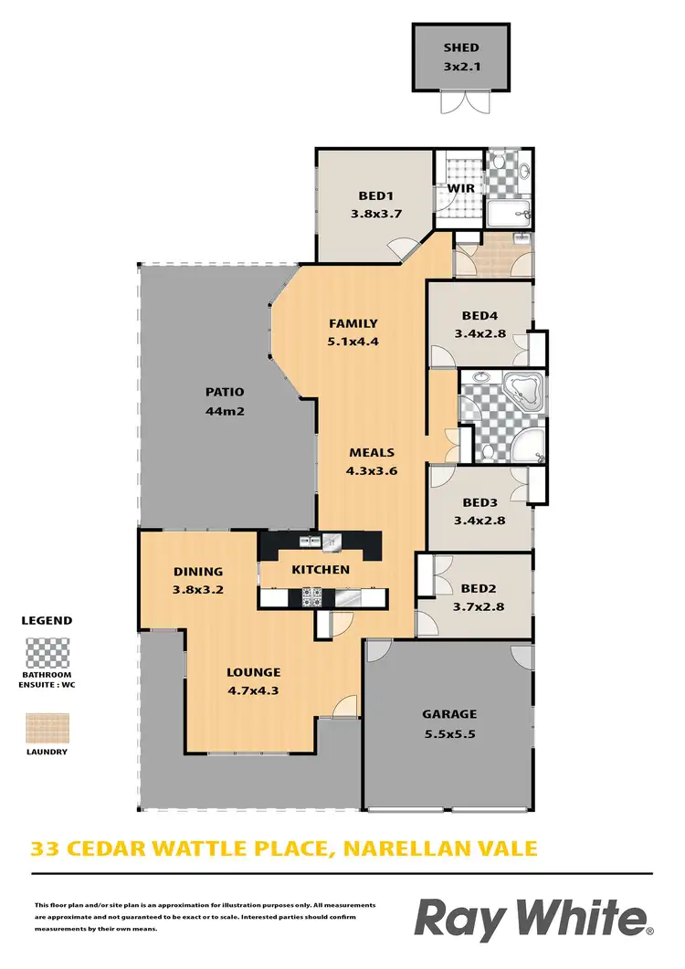 Floorplan of Homely house listing, 33 Cedar Wattle Place, Narellan Vale NSW 2567