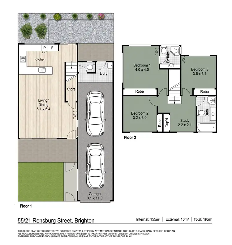 Floorplan of Homely townhouse listing, 55/21 Rensburg Street, Brighton QLD 4017