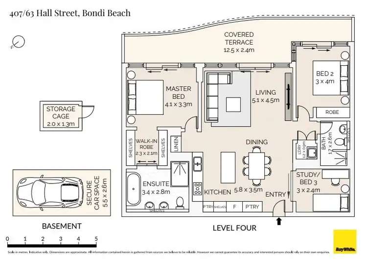 Floorplan of Homely apartment listing, 407/63 Hall Street, Bondi Beach NSW 2026