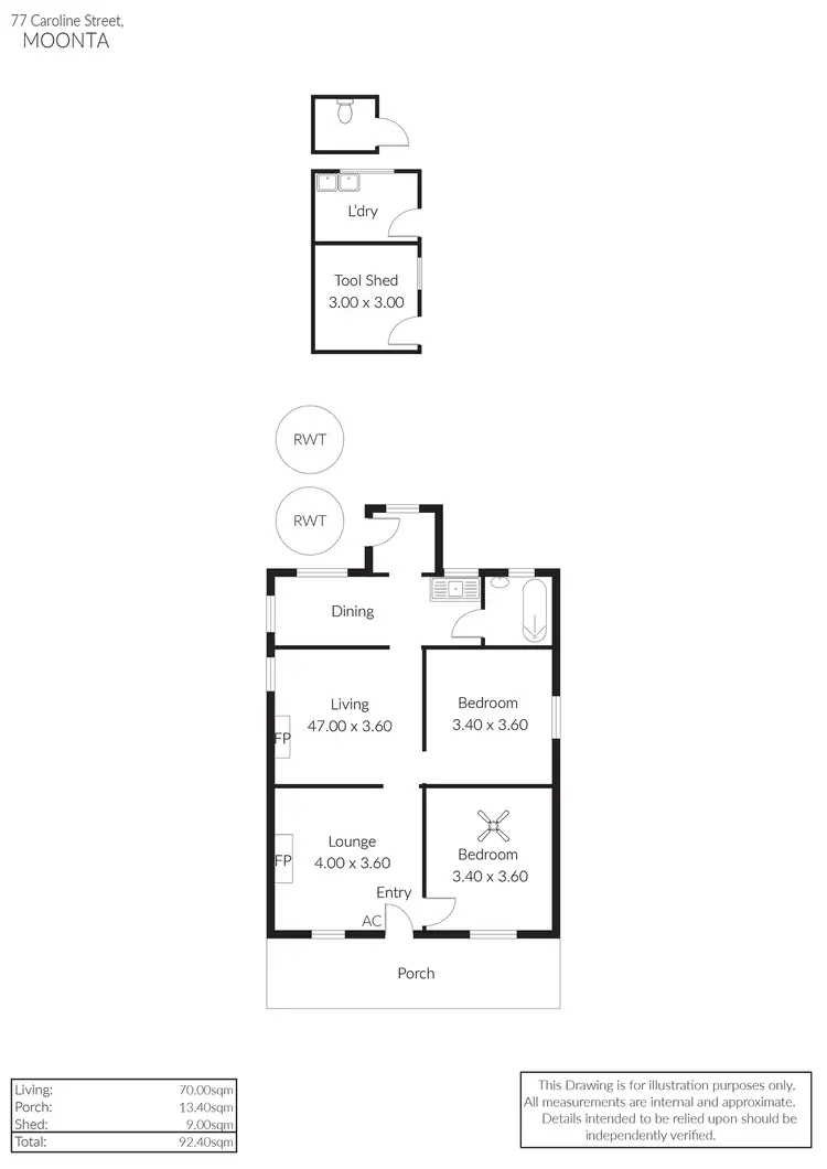 Floorplan of Homely house listing, 77 Caroline Street, Moonta SA 5558