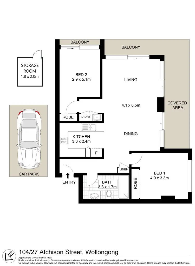 Floorplan of Homely apartment listing, 104/27 Atchison Street, Wollongong NSW 2500