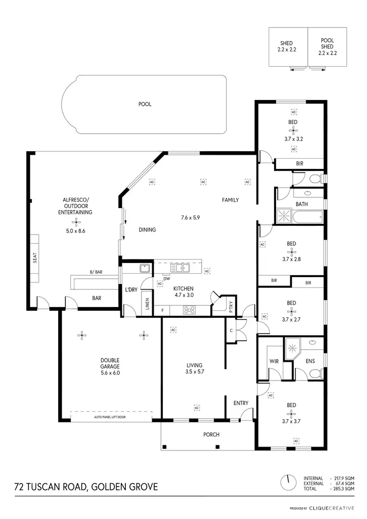 Floorplan of Homely house listing, 72 Tuscan Road, Golden Grove SA 5125