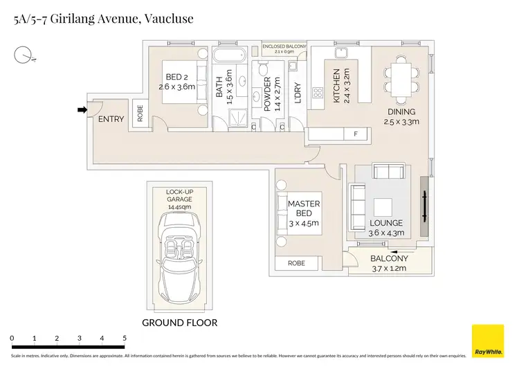 Floorplan of Homely apartment listing, 5A/5-7 Girilang Avenue, Vaucluse NSW 2030
