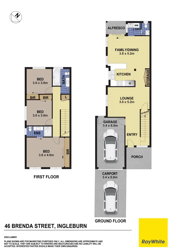 Floorplan of Homely semi-detached listing, 46 Brenda Street, Ingleburn NSW 2565