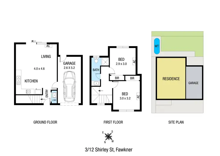 Floorplan of Homely townhouse listing, 3/12 Shirley Street, Fawkner VIC 3060