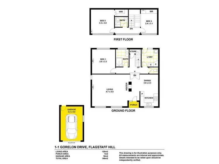 Floorplan of Homely house listing, 1/1 Gorelon Drive, Flagstaff Hill SA 5159