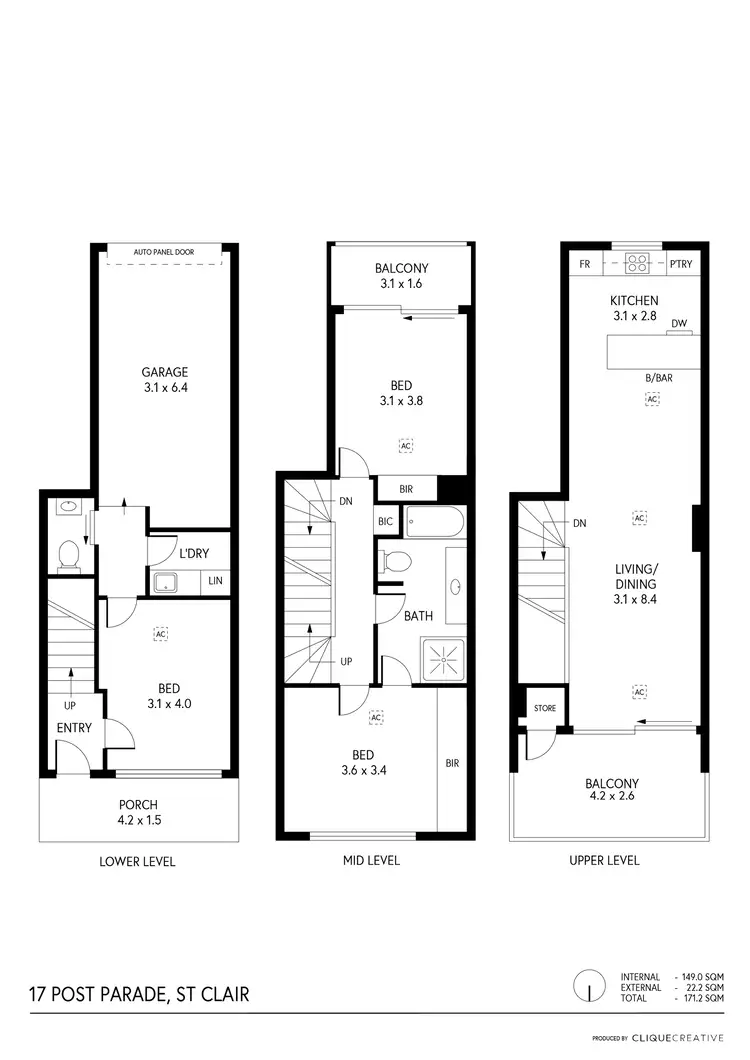 Floorplan of Homely townhouse listing, 17 Post Parade, St Clair SA 5011