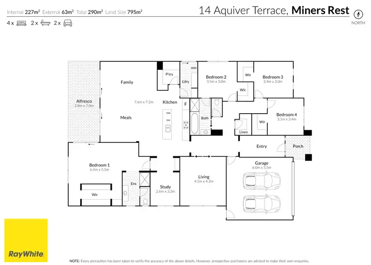 Floorplan of Homely house listing, 14 Aquiver Terrace, Miners Rest VIC 3352