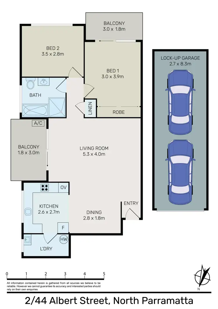 Floorplan of Homely unit listing, 2/44 Albert Street, North Parramatta NSW 2151