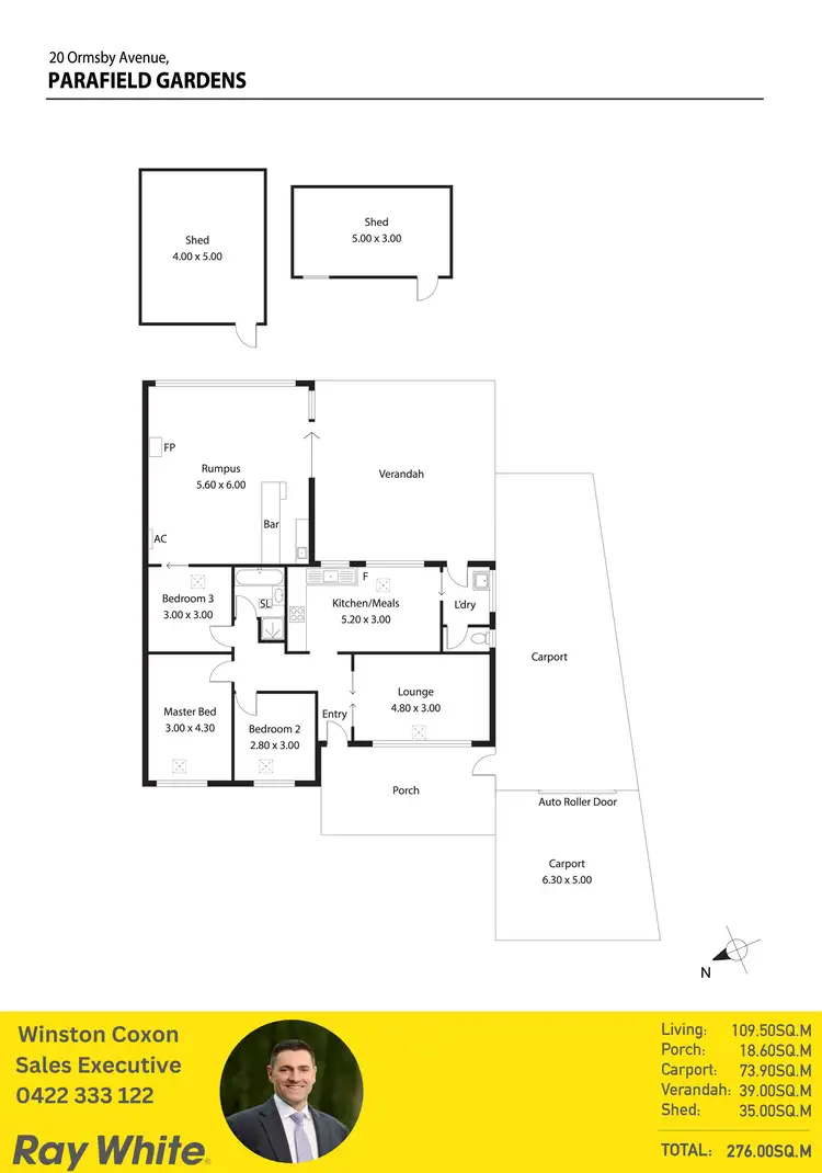 Floorplan of Homely house listing, 20 Ormsby Avenue, Parafield Gardens SA 5107