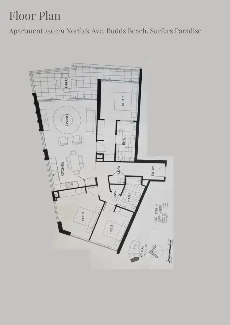 Floorplan of Homely apartment listing, 2502/9 Norfolk Avenue, Surfers Paradise QLD 4217