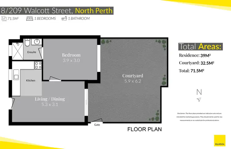 Floorplan of Homely apartment listing, 8/209 Walcott Street, North Perth WA 6006
