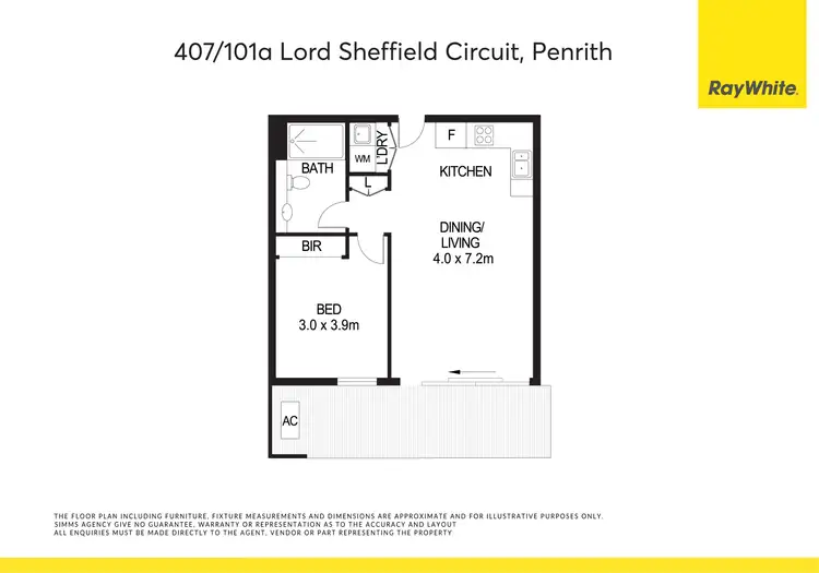 Floorplan of Homely unit listing, 407/101A Lord Sheffield Circuit, Penrith NSW 2750