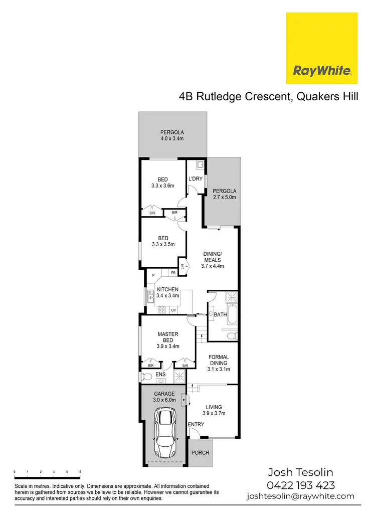 Floorplan of Homely semi-detached listing, 4B Rutledge Crescent, Quakers Hill NSW 2763