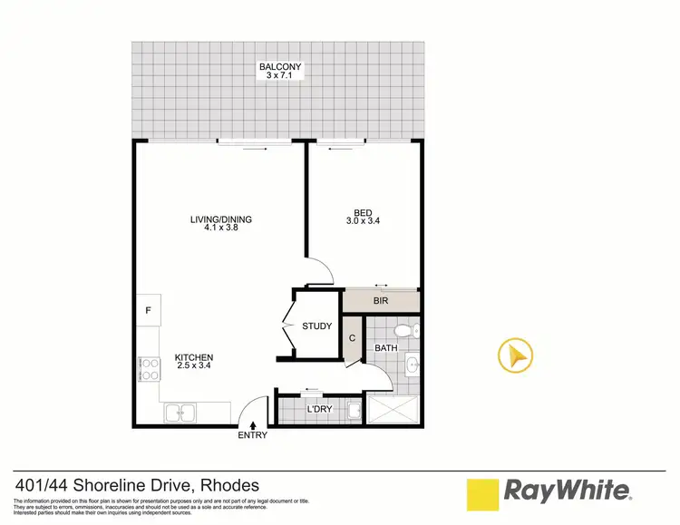 Floorplan of Homely apartment listing, 401/44-46 Shoreline Drive, Rhodes NSW 2138