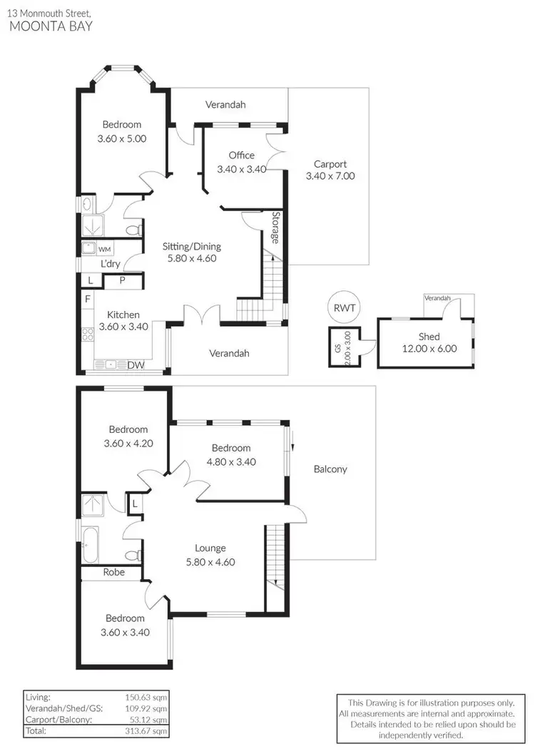 Floorplan of Homely house listing, 13 Monmouth Street, Moonta Bay SA 5558