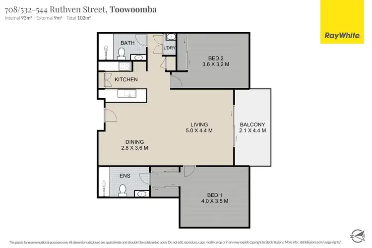 Floorplan of Homely apartment listing, 708/532-542 Ruthven Street, Toowoomba City QLD 4350