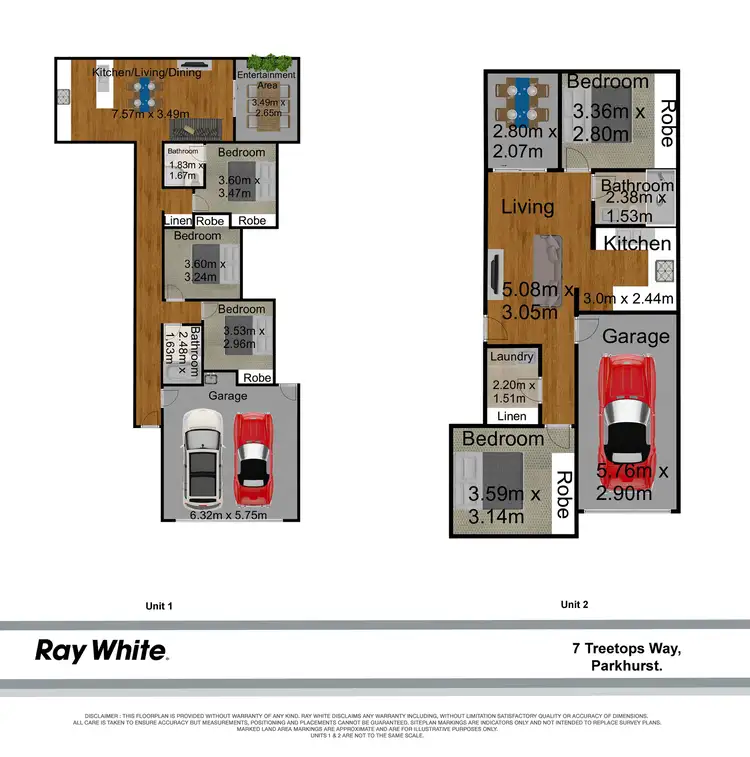Floorplan of Homely semi-detached listing, 1 & 2/7 Treetops Way, Parkhurst QLD 4702