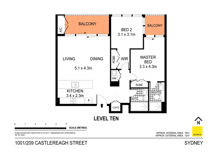 Floorplan of Homely apartment listing, 1001/209 Castlereagh Street, Sydney NSW 2000
