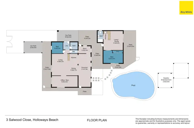 Floorplan of Homely house listing, 3 Salwood Close, Holloways Beach QLD 4878