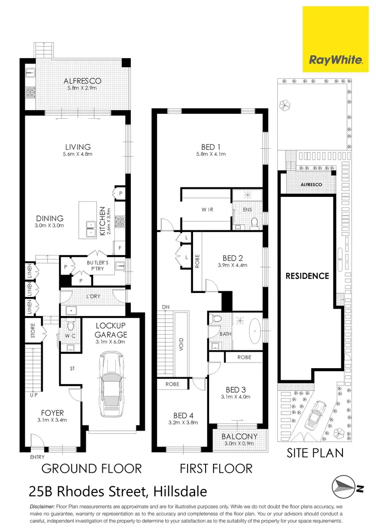 Floorplan of Homely semi-detached listing, 25B Rhodes Street, Hillsdale NSW 2036