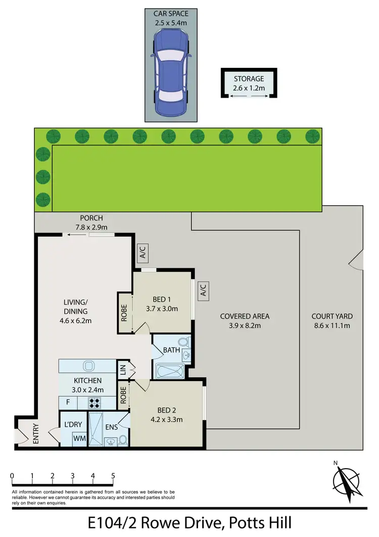 Floorplan of Homely unit listing, E104/2 Rowe Drive, Potts Hill NSW 2143