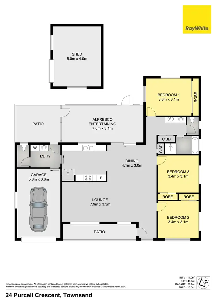 Floorplan of Homely house listing, 24 Purcell Crescent, Townsend NSW 2463