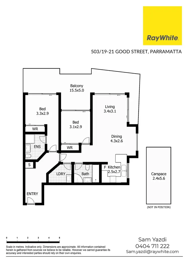 Floorplan of Homely unit listing, 503/19-21 Good Street, Parramatta NSW 2150