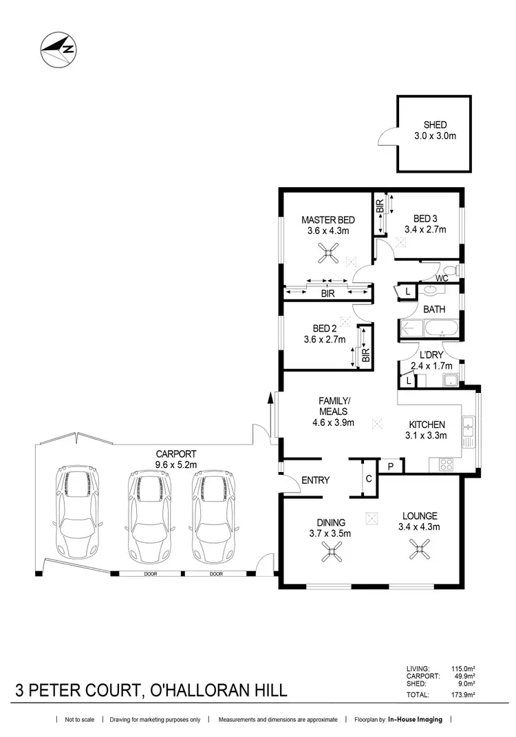 Floorplan of Homely house listing, 3 Peter Court, O'halloran Hill SA 5158
