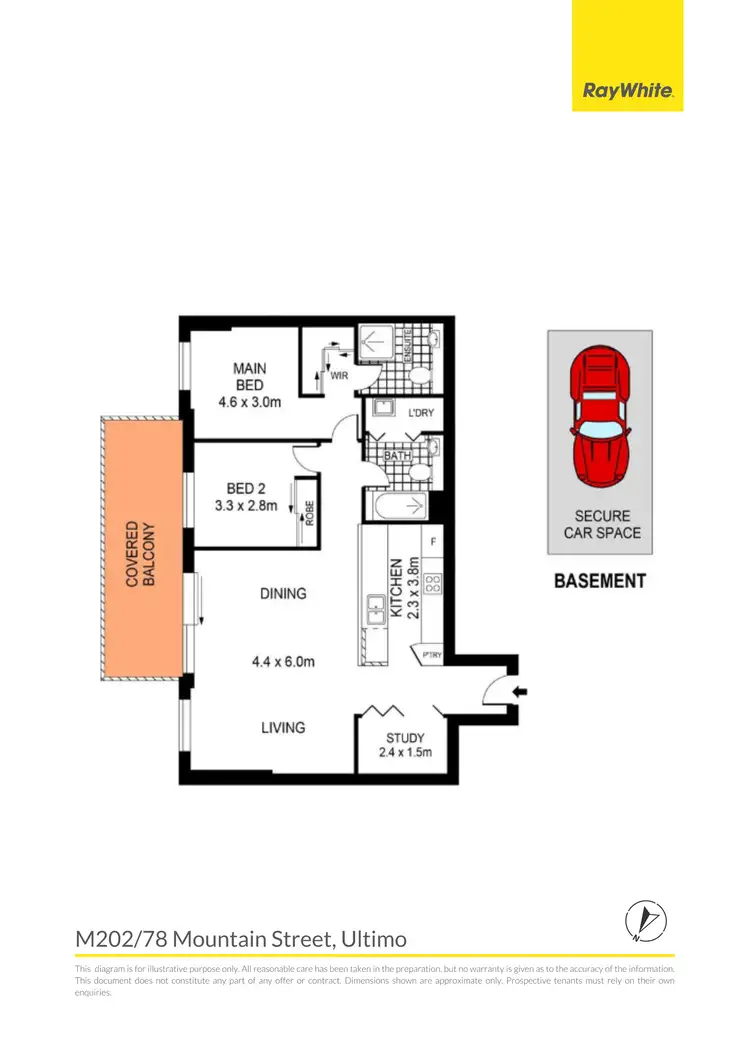 Floorplan of Homely apartment listing, M202/78 Mountain Street, Ultimo NSW 2007