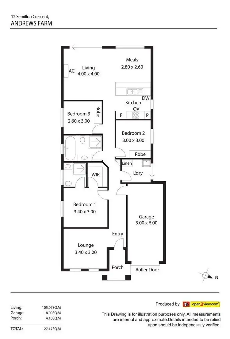 Floorplan of Homely house listing, 12 Semillon Crescent, Andrews Farm SA 5114
