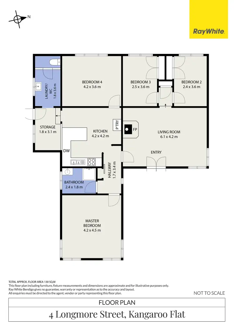 Floorplan of Homely house listing, 4 Longmore Street, Kangaroo Flat VIC 3555