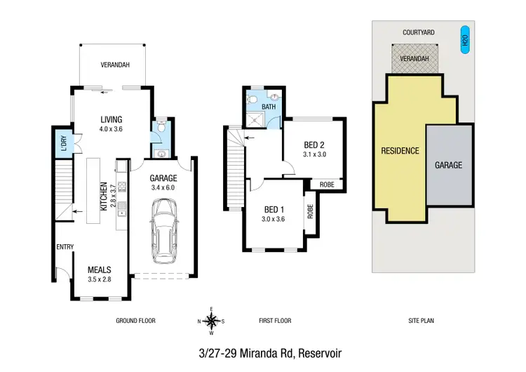 Floorplan of Homely townhouse listing, 3/27-29 Miranda Road, Reservoir VIC 3073