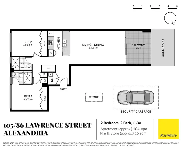 Floorplan of Homely apartment listing, 105/86 Lawrence Street, Alexandria NSW 2015
