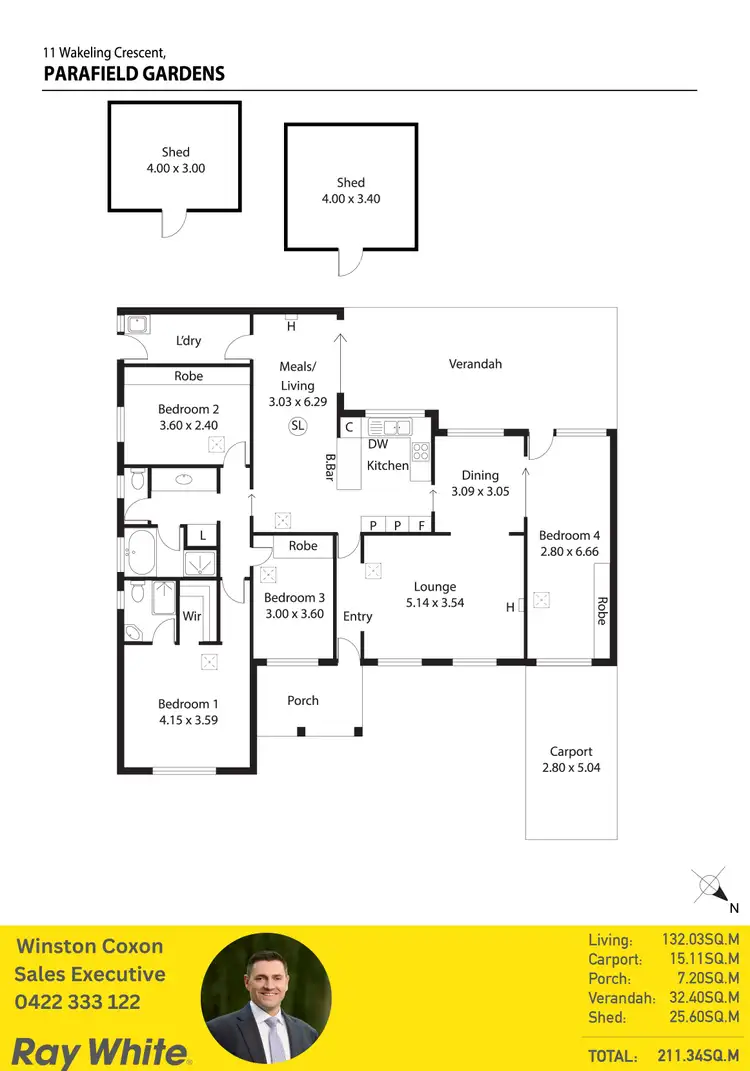 Floorplan of Homely house listing, 11 Wakeling Crescent, Parafield Gardens SA 5107