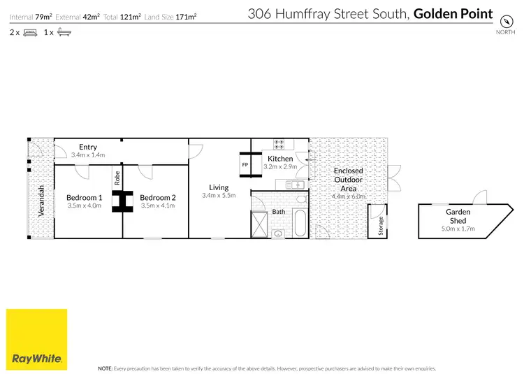 Floorplan of Homely house listing, 306 Humffray Street South, Golden Point VIC 3350