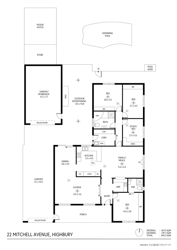 Floorplan of Homely house listing, 22 Mitchell Avenue, Highbury SA 5089